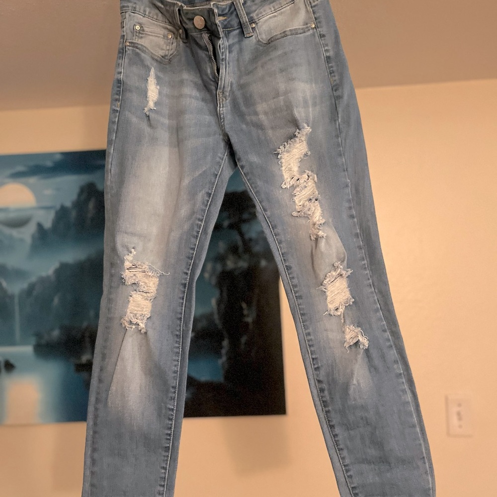 RESFEBER WOMEN'S LA JEANS CUTE DISTRESSED SKINNY JEANS SIZE 4